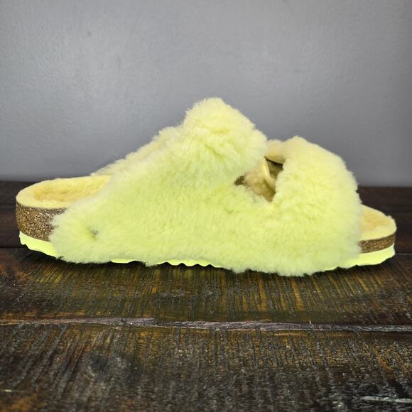 Birkenstock Arizona Shearling Womens 8 EU 39 Narrow Sandals Yellow Brown - Picture 8 of 10